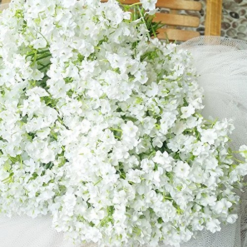 Flores Artificiales Decorativas De Seda Blanca - 40 Piezas 1