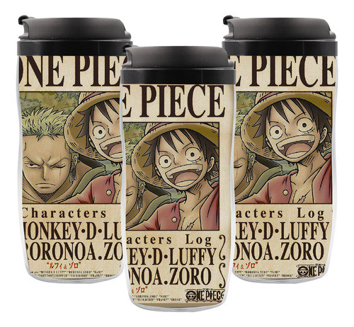 Copo One Piece Garrafa Termico Zoro E Luff Dupla Procurado 0