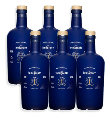 Gin Inmigrante Small Batch Edición Especial Azul 750ml X6u 0