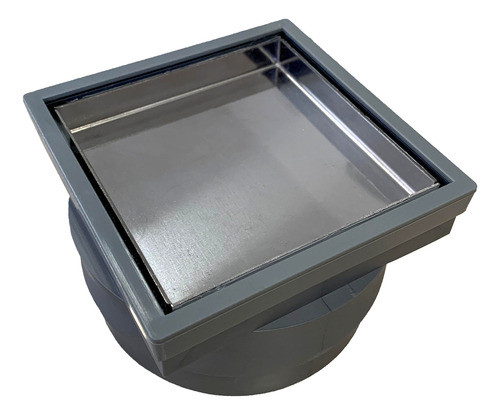 Desague 10x10 Gris Vista Dual Porcel/inox Acuadual Baño Me 0