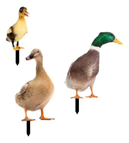 3 Pçs Pato Estátua De Animais Estacas De Jardim Estacas 0
