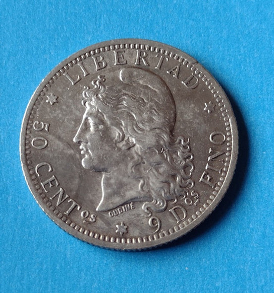 Moneda De Plata Patacón De 50 Centavos Año 1883 1