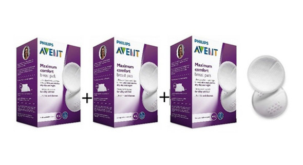 Kit Absorvente Descartavel Para Seios - 3 Peças - Avent 0