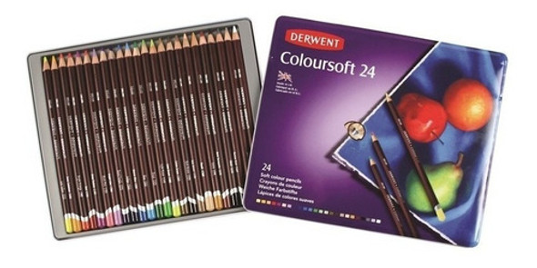 Derwent Caja Metalica Coloursoft Lapices X 24 1