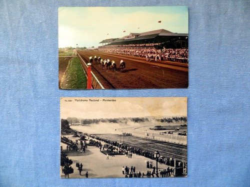 2 Tarjetas Postales Hipodromo, Corridas De Caballos 0