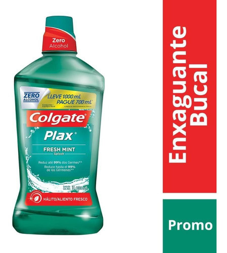 Kit Enxaguante Bucal Colgate Plax Fresh Mint 1l C/ 3 Un 1