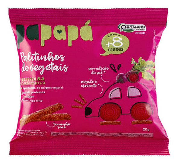 Kit Palitinhos Org Cenoura, Beterraba E Tomate Papapá 20g 1 Kit Palitinhos Org Cenoura, Beterraba E Tomate Papapá 20g 1