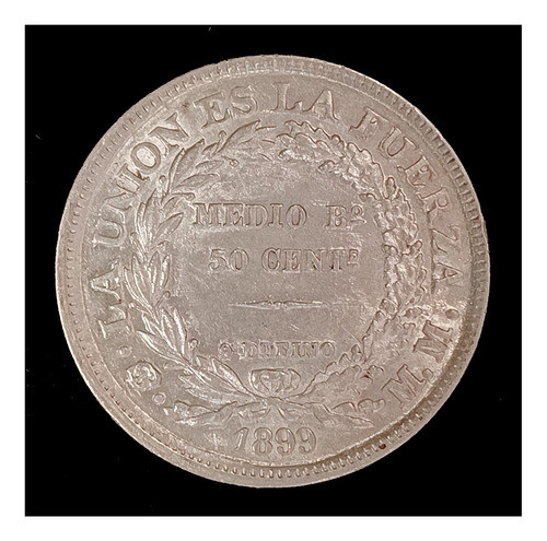 Bolivia 50 Centavos 1899 Mm Excelente Plata Km 161.5 0