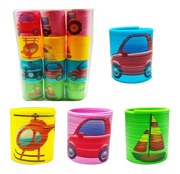 20 Resortes De Transportes Souvenir Piñata Juguete Niño Niña 0