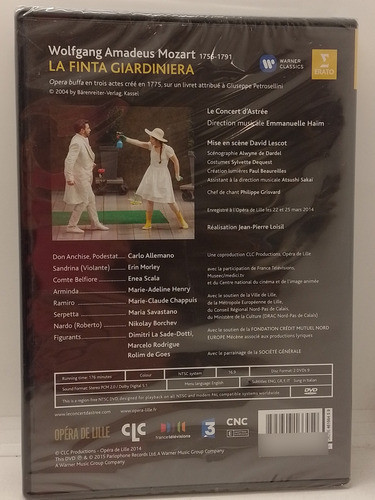 Mozart / D. Lescot La Finta Giadiniera Dvd Doble Nuevo 1