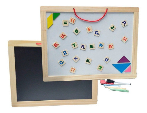 Pizarra Tiza O Marcador Reversible 33x44 Abecedario Numeros 0