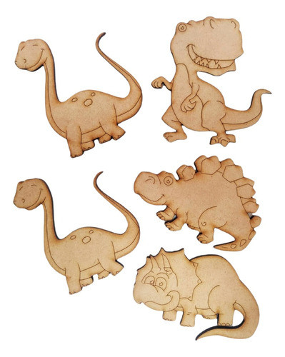 100 Dinosaurios 3cm Fibrofacil 3mm Mdf Souvenirs Pintar 0
