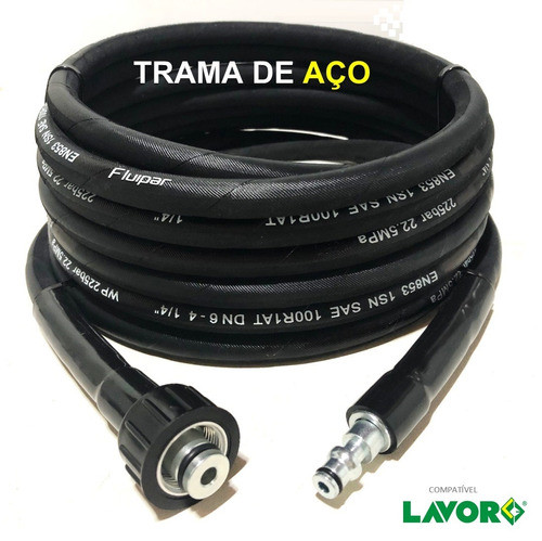 4mts. Mangueira T.aço Lava Jato Alta Pressão Lavor One 120 0