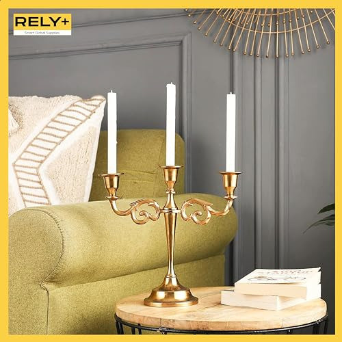 Candelabro De 3 Brazos De 25cm De Alto Dorado 1