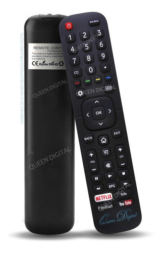Control Remoto En2h27 Para Hisense Bgh Noblex Vusmart Tv 4k 0