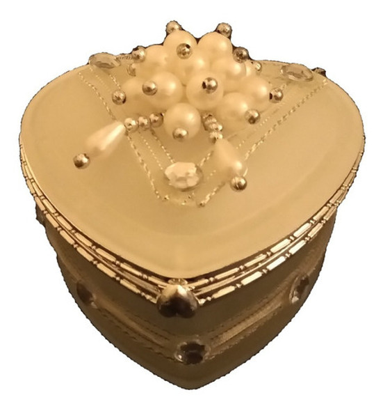 Alhajero Joyero De Vidrio Con Espejo Interior Forma Corazón 0