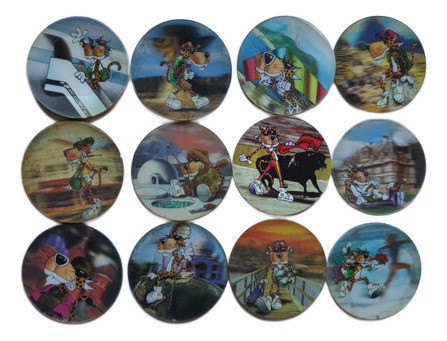 Lote 12 Tazos Chester Por El Mundo 3d Pepsico Diferentes 0
