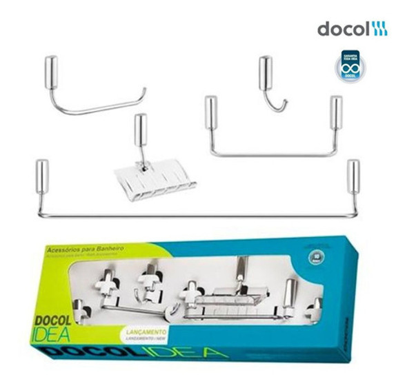 Kit Acessorios Para Banheiro Docol Idea Cromado Com 5 Peças 0