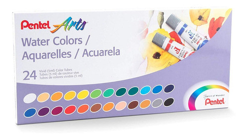 Tinta Aquarela Pentel  Water Colours C/24 Cores Wfrs-24 0