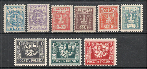 Polonia Serie X 9 Sellos Mint Plebiscito Año 1922 0