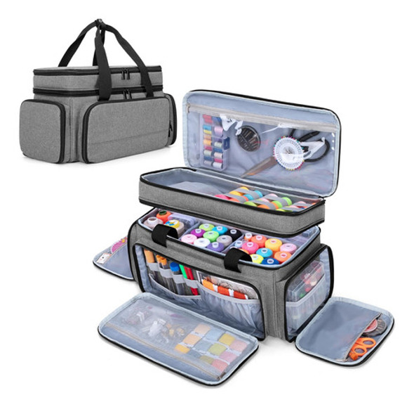 Bolso De Costura Grande Con 5 Divisores Desmontables, Gris 0 Bolso De Costura Grande Con 5 Divisores Desmontables, Gris 0