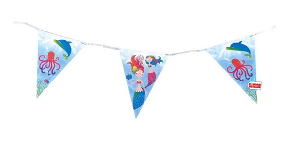 Guirnalda Banderín Sirena Cumpleaños - Ciudad Cotillón 0