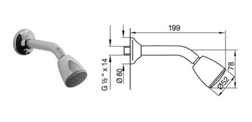 Flor De Ducha Armada Fv 120/b1 - Incluye Brazo Y Roseta 1