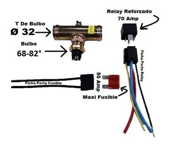 Kit Reforma Bulbo De Electro + Relay + Ficha + Fusible 68-82 1