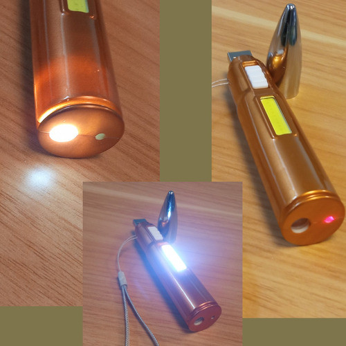 Linterna Led Recargable Con Puntero Laser - Forma De Bala 1