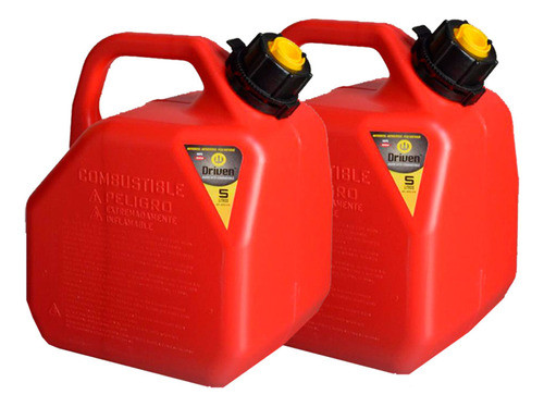 Combo Bidones Rojo Para Combustible X2 - 5 Lts Driven 0