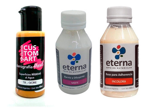 9 Pinturas Para Aerógrafos Eterna Hard Adherente Y Barniz 0