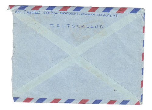 1970 Sobre Con Carta Certificada De Alemania A Uruguay Raro 1
