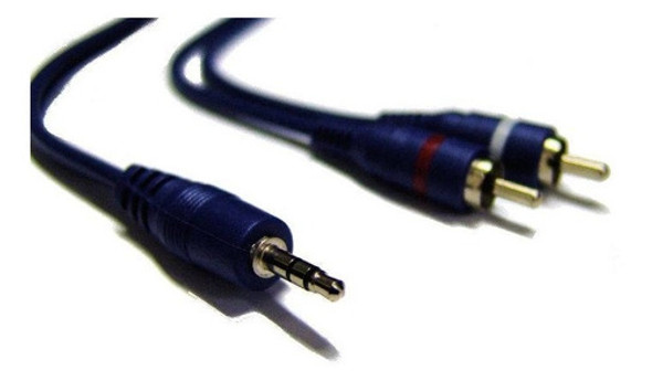 Cable Armado Linea Blue De 3.5st Plug X 2rca 0.9mts 0