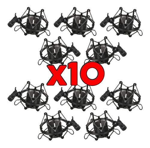 Kit X10 Soportes Araña Avg Shock Mount Microfono Condenser 0