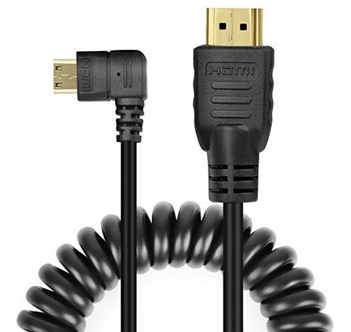 Ucec Cable Mini Hdmi En Espiral En Angulo Recto A Cable Mach 0