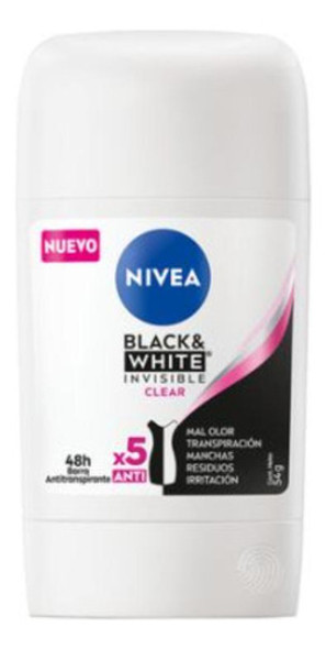 Antitranspirante En Barra Nivea Black & White 50 Ml 0