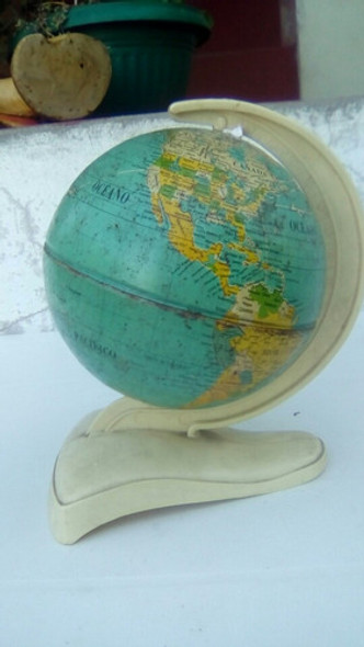 Antiguo Globo Terráqueo De Chapa Coleccionable Alemán 1