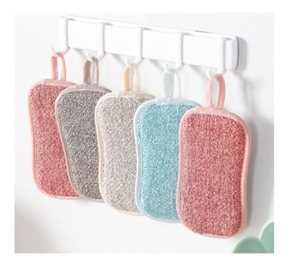 Esponja Cocina Baño Limpieza Doble Multiuso Pack X5 0