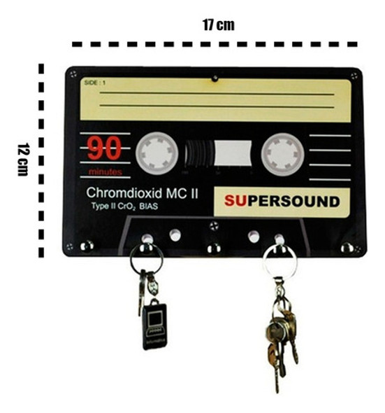 Porta Chaves Fita K7 Antigo Vintage Retro Decoração Parede 1