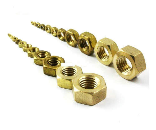 Tuercas Hexagonales 6mm Zincadas Doradas X 100 Unidades 0