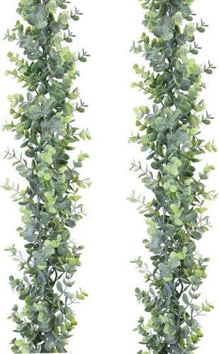 2 Guirnaldas De Plantas Artificiales De Eucalipto Sintetico 0