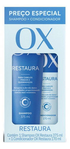 Kit Ox Restaura Cabelos Fracos E Quebradiços C/2 0