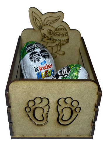 Canasta Porta Huevo Pascuas Mdf Fibro Facil, Pack X10u 0