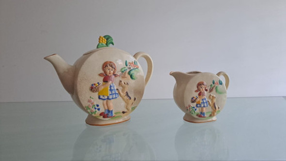 Set Tetera Y Lechera 2 Piezas Unicas Usado 0