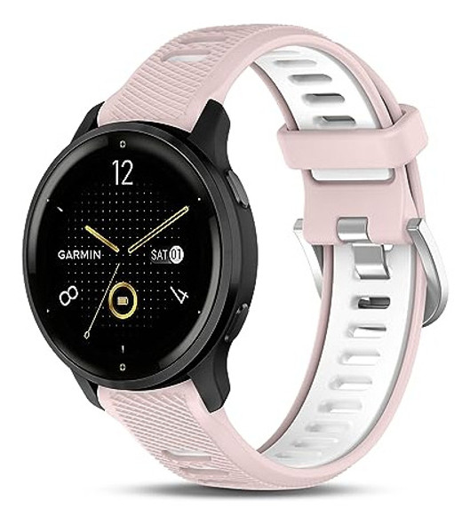 Malla Silicona Deport 18mm Para Garmin Fossil Watch Rosa/bla 1 Malla Silicona Deport 18mm Para Garmin Fossil Watch Rosa/bla 1