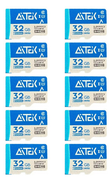 Kit C/ 10 Cartões De Memoria Micro Sd Card 32gb P/ Gravações 0