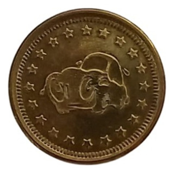 C9340 - Ficha De Serviço Americana Em Metal Dourado, Medindo 0 C9340 - Ficha De Serviço Americana Em Metal Dourado, Medindo 0