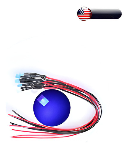 2x5x7mm 40pcs Precableado Rectángulo Difusa Azul Luz Dc 9-12 0