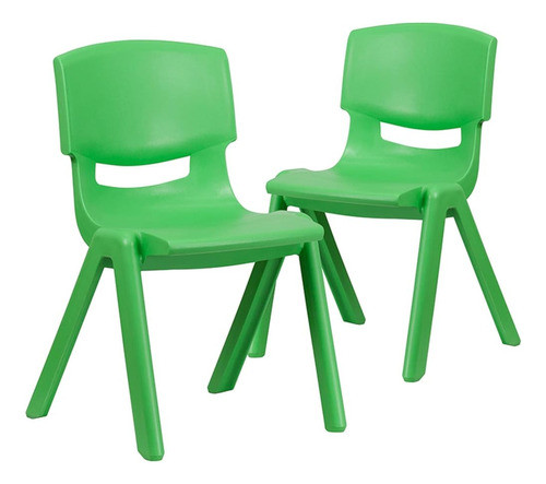 Flash Furniture Whitney 2 Pack Green Plastic Stackable Schoo 0