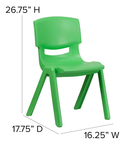 Flash Furniture Whitney 2 Pack Green Plastic Stackable Schoo 1